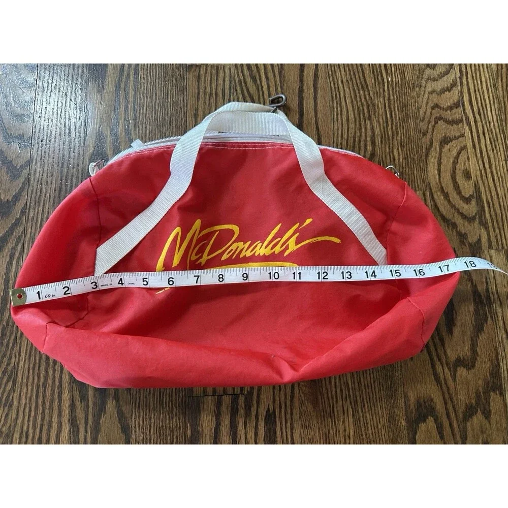 Vintage‎ McDonalds Nylon Duffel Roll Bag Rare Red Functional No Shoulder Strap